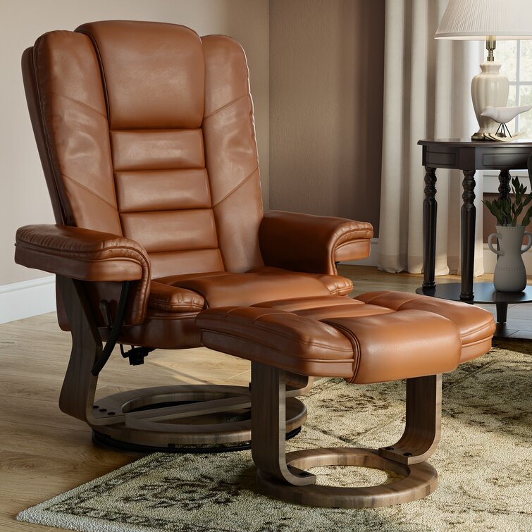 Charlton Home® Manual Swivel Standard Recliner with Ottoman & Reviews